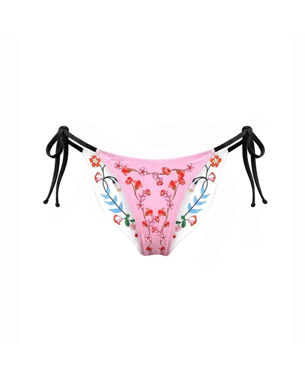 Jessie Zhao New York Pink Wild Rose Reversible Tie Side Bottom