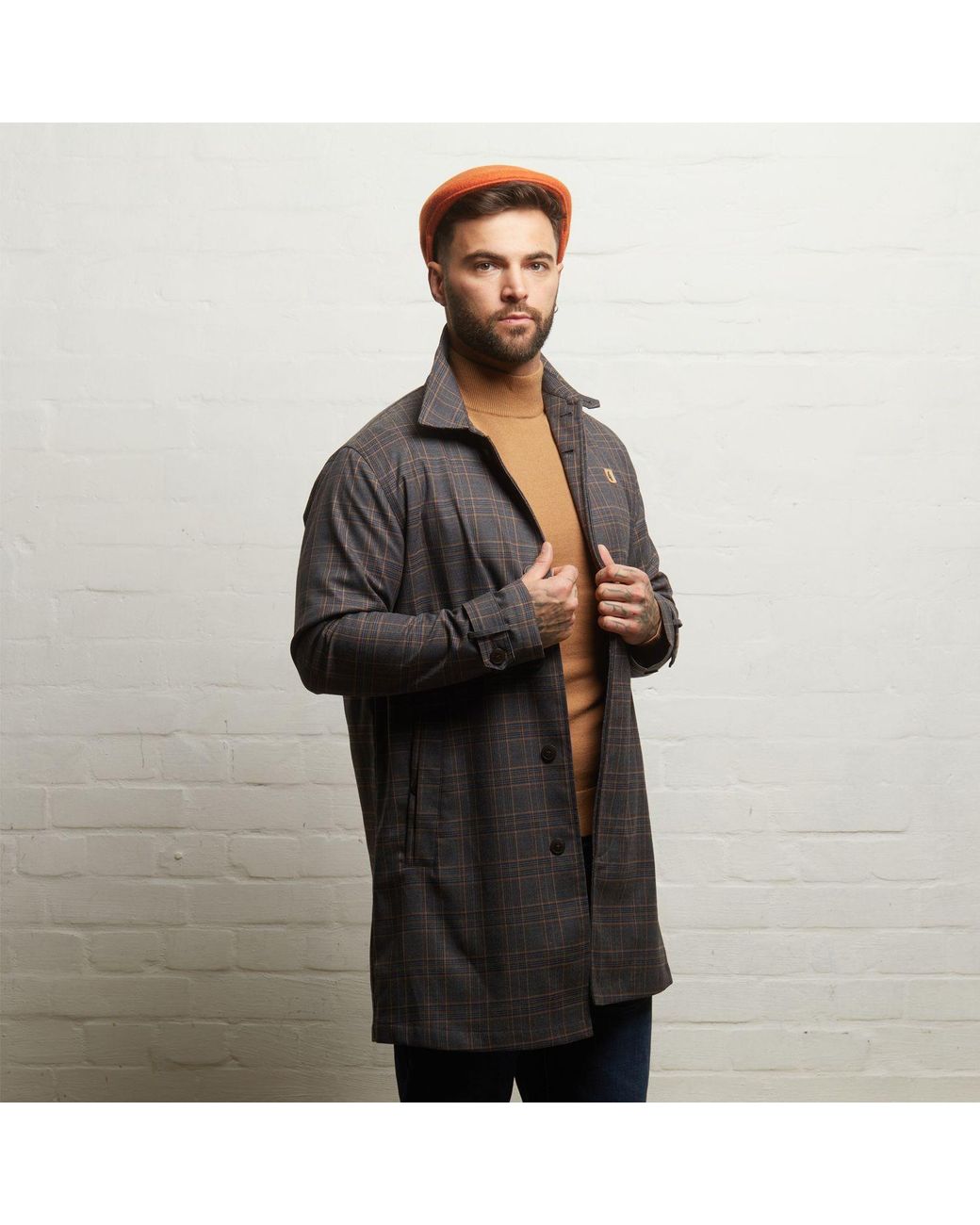 Dasmarca Hats Brown Tate Lava Blocked Melange Felt Cap for men
