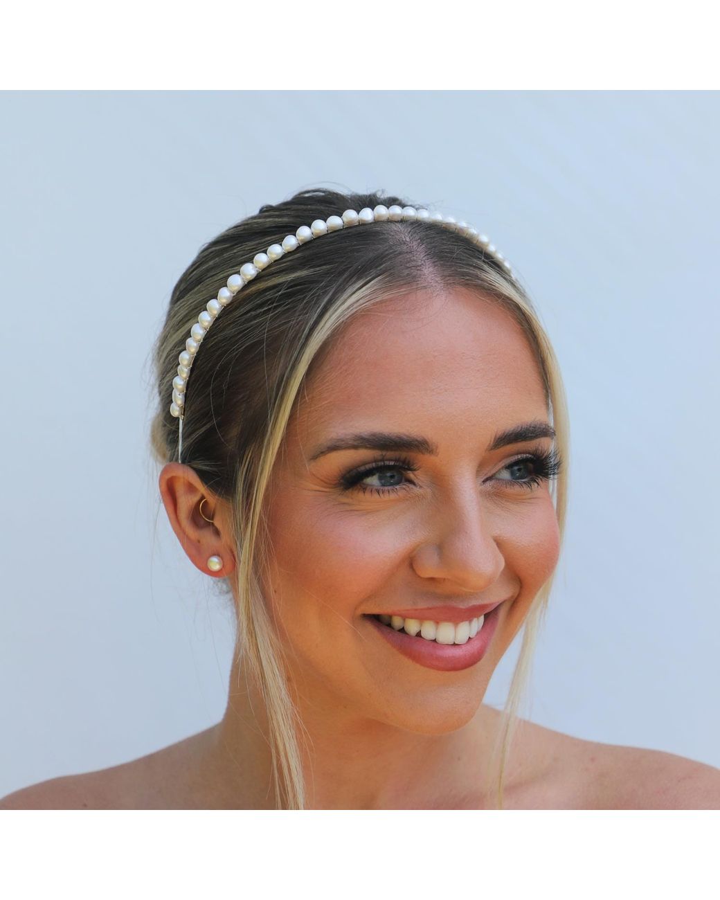 Kiri & Belle Metallic Cici Freshwater Pearl Metal Headband