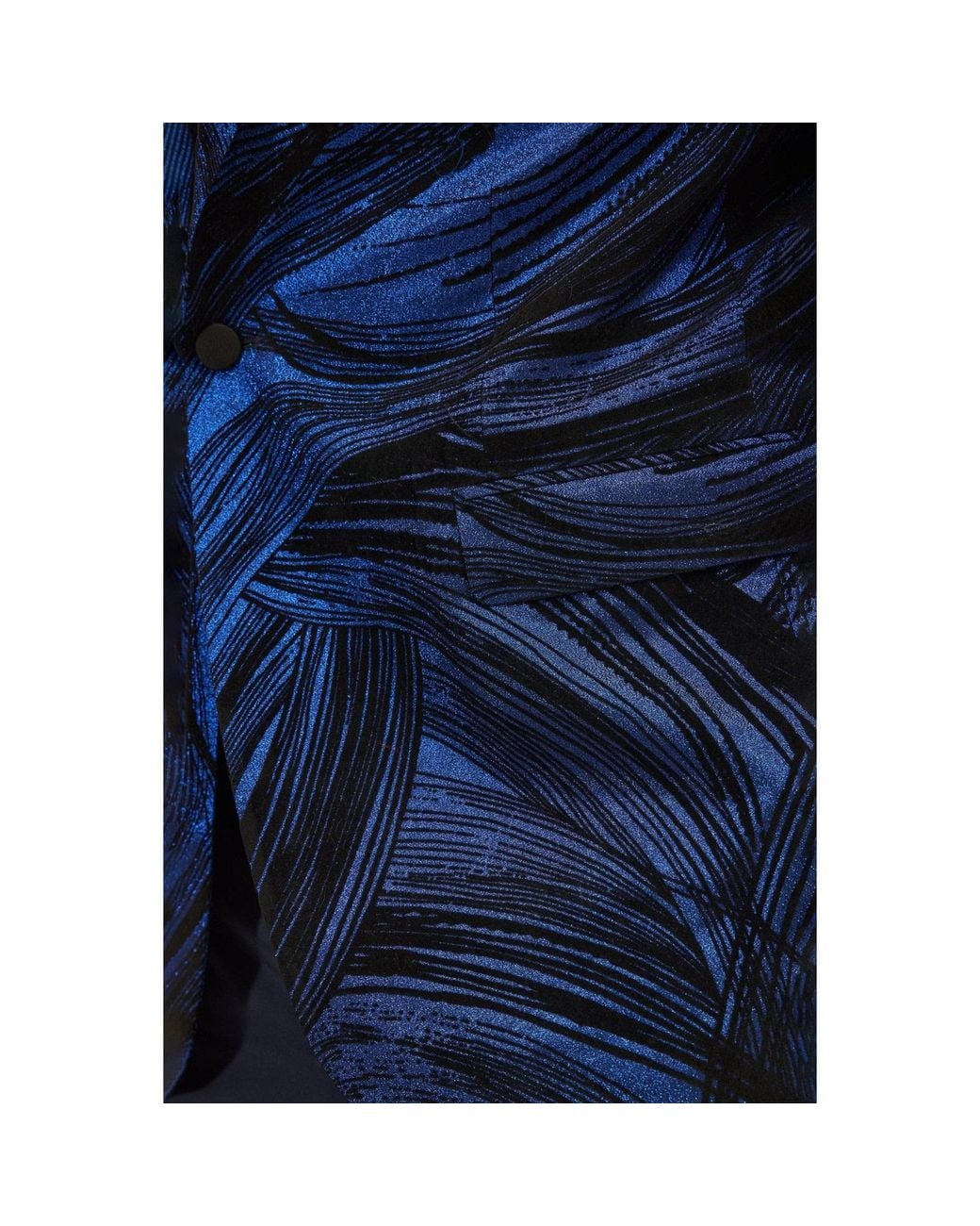 Ron Tomson Blue Cascading Peak Lapel Tuxedo Jacket for men