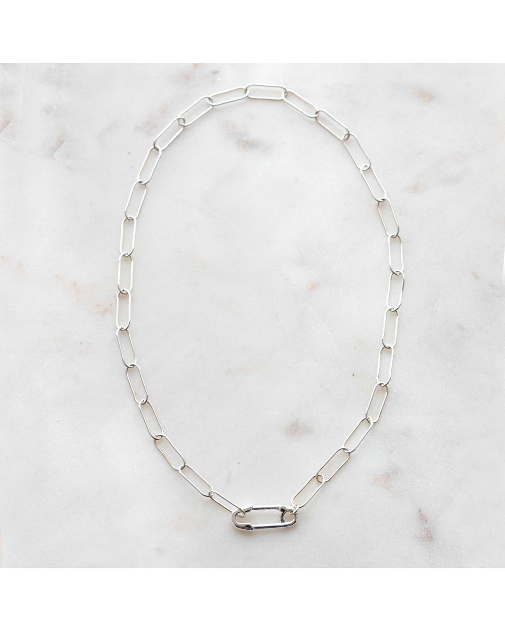 Kris Nations Metallic Safety Pin Chain Necklace