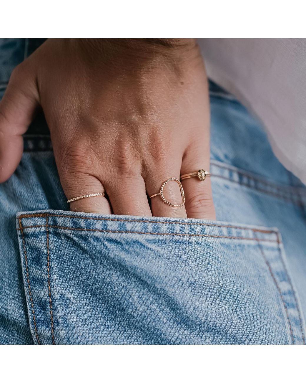 Kate Koel Metallic Dainty Stacking Ring