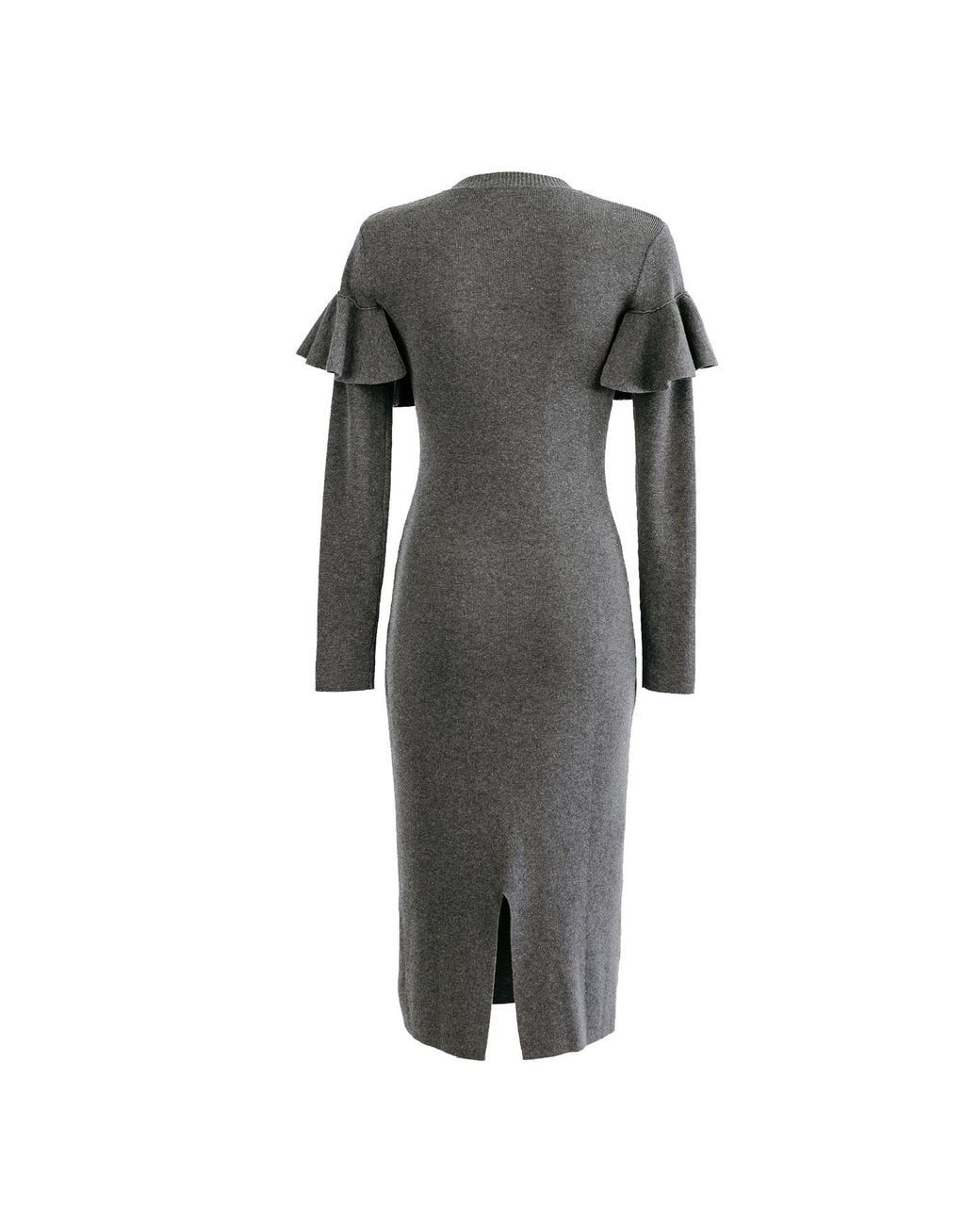 Zenzee Gray Cotton Jersey Ruffle Dress