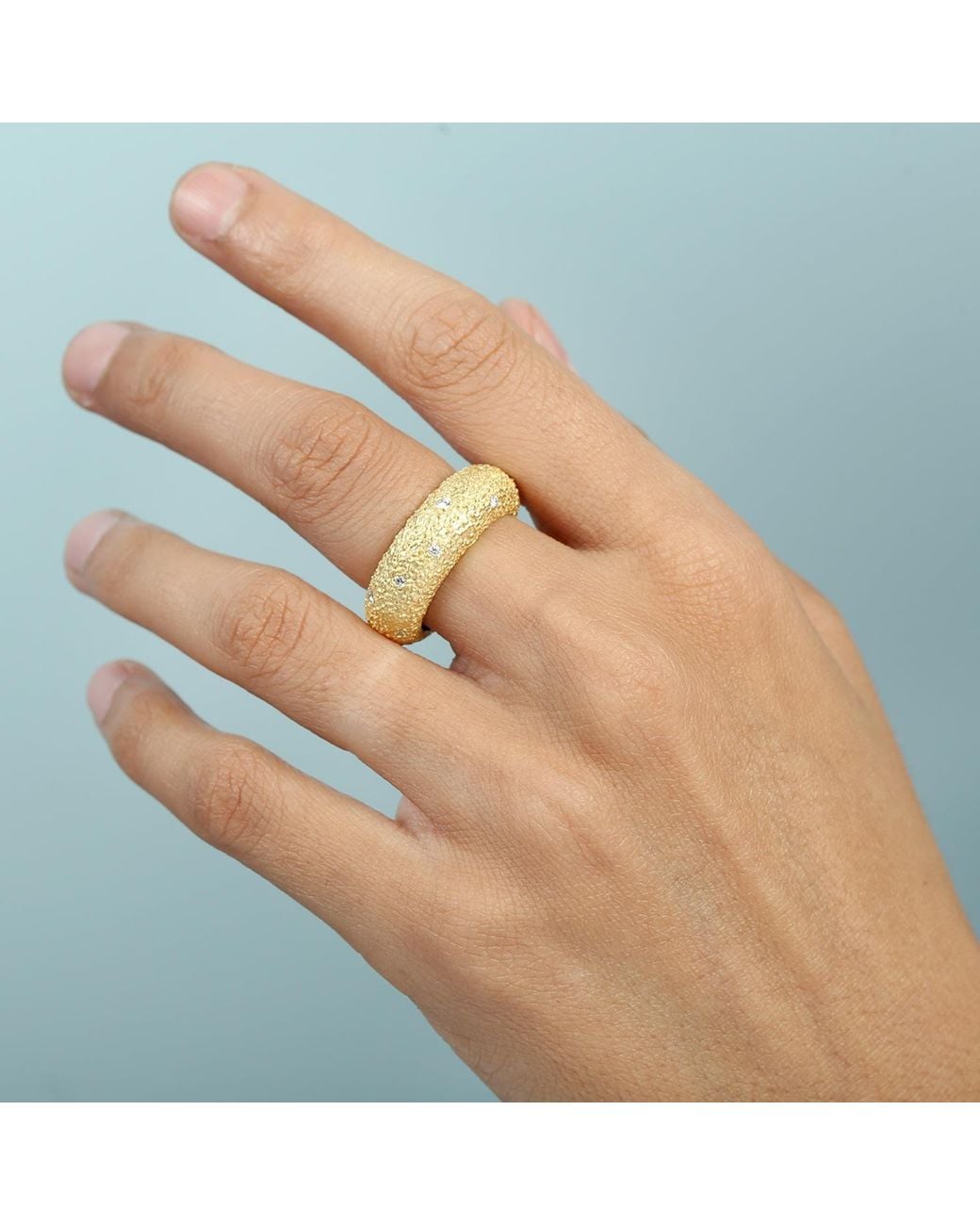 Artisan Metallic 14K Textured Diamond Band Ring