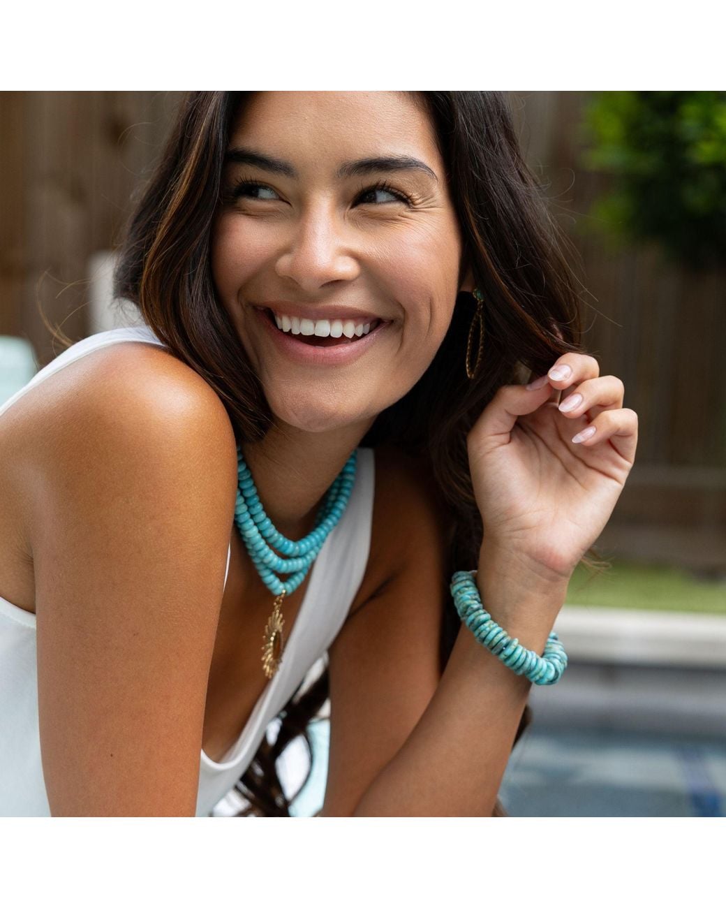 Christina Greene Blue Pebble Beach Beaded Bracelet