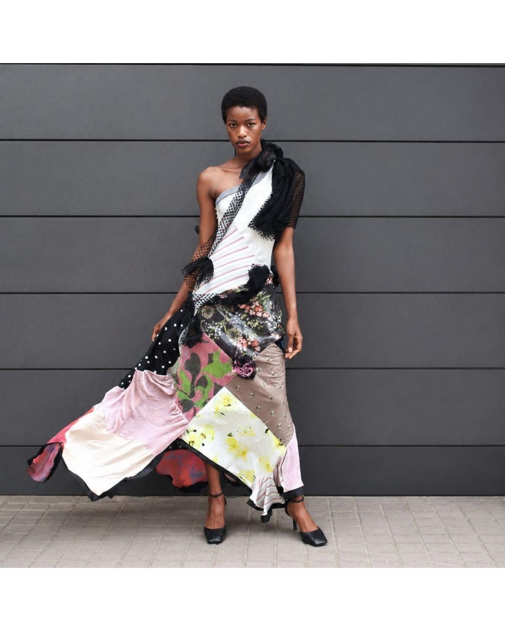 Miro Misljen White Patchwork Reverie Maxi Dress
