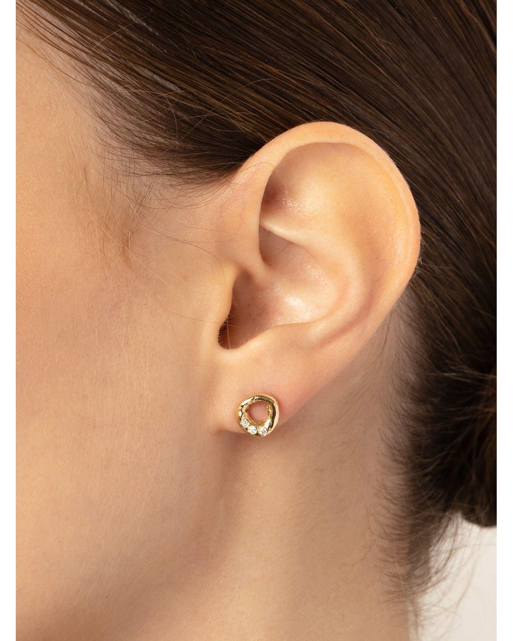 EVA REMENYI Metallic Aura Diamond Earrings 14K