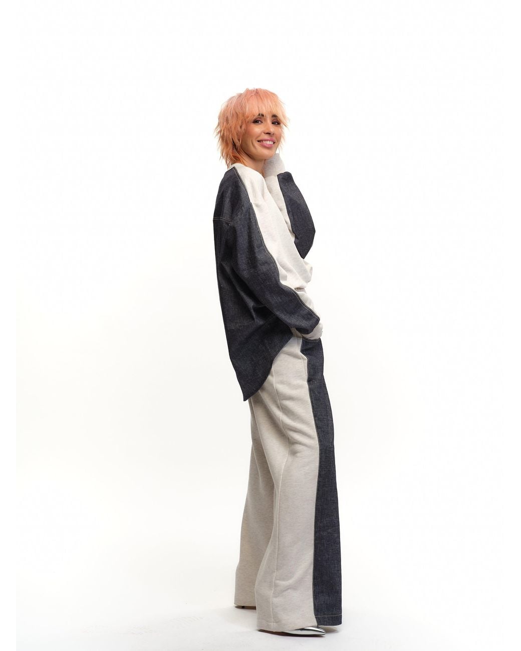 Clothes by Locker Room White Color-Block Two-Piece Co-Ord Set