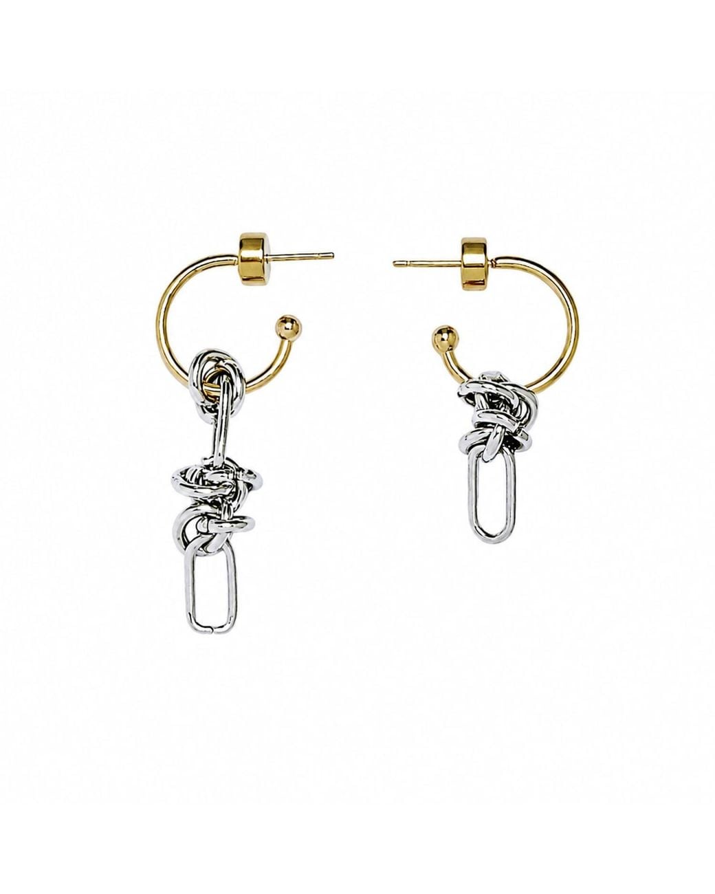 Kirei Metallic Axis Asymmetric Hoop Earrings