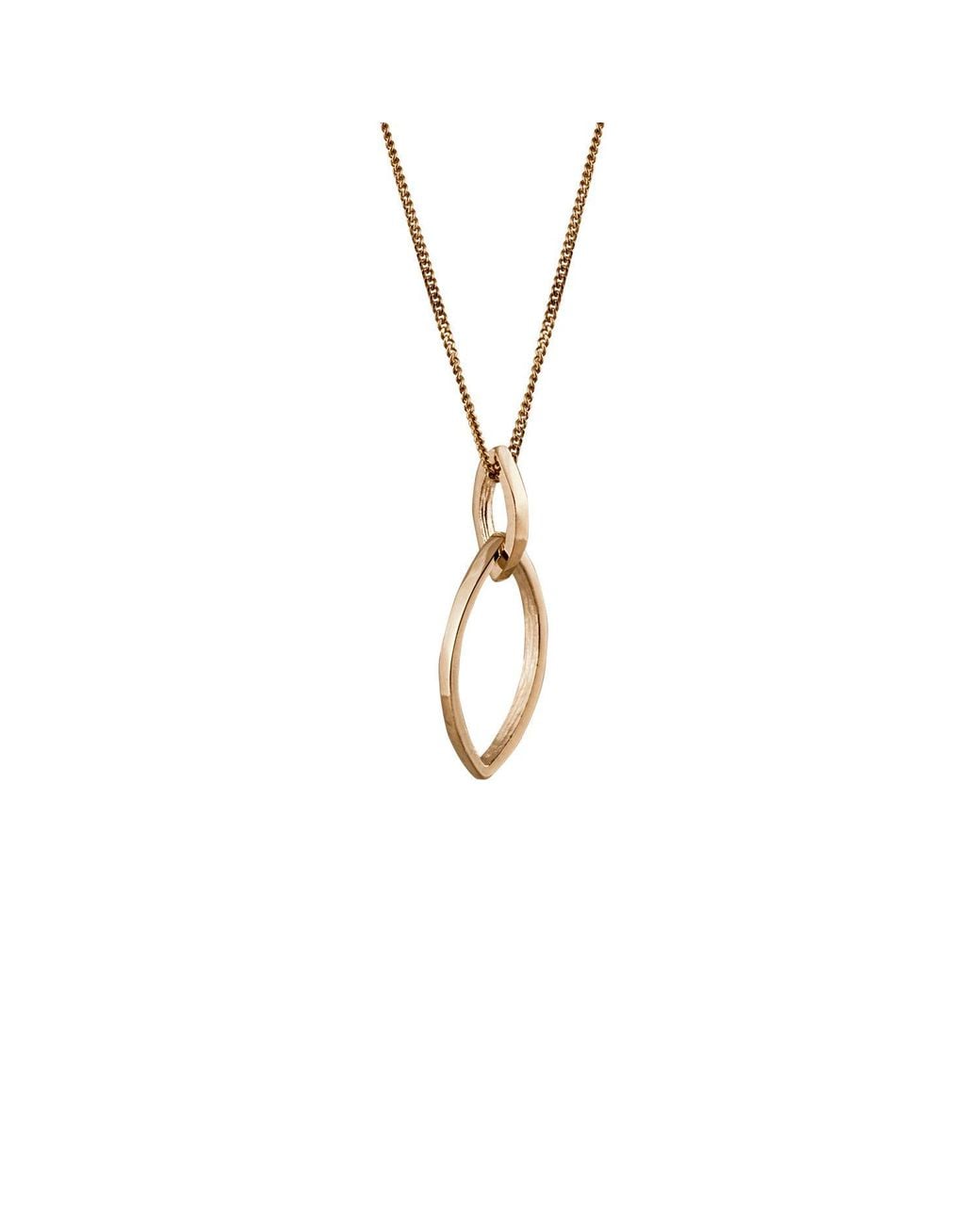 Edge Only Metallic Marquise Slice Pendant Solid 14Ct