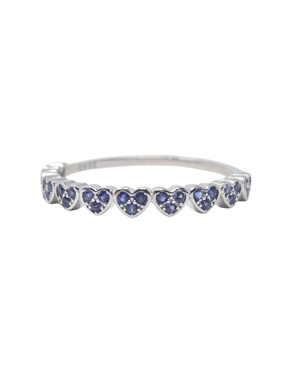 Sophelia Blue Sterling Sapphire September Birthstone Heart Eternity Ring