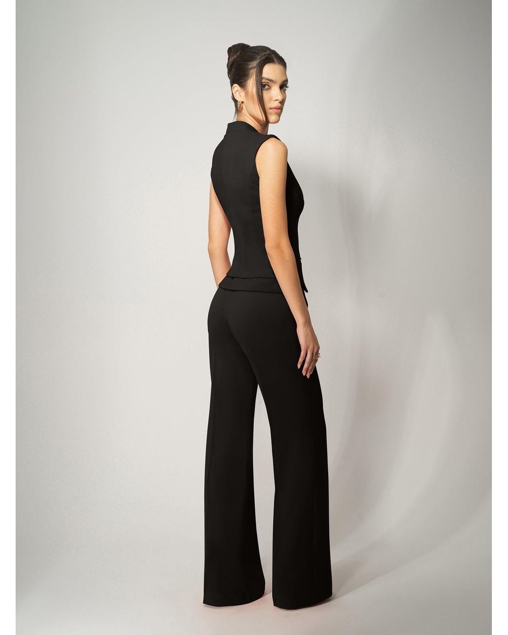 Tia Dorraine Black Fitted Waistcoat & Trousers Set
