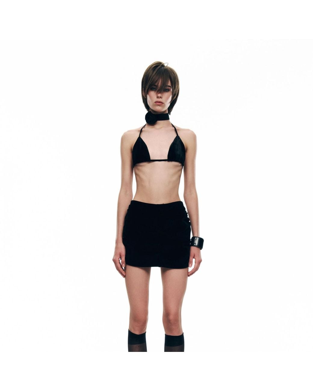Serotoninn Black Velvet Bra Top