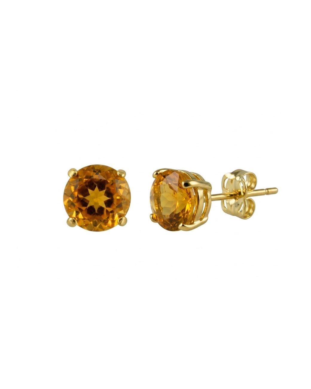 Spero London Metallic 9Ct Solid Topaz Stud Earrings