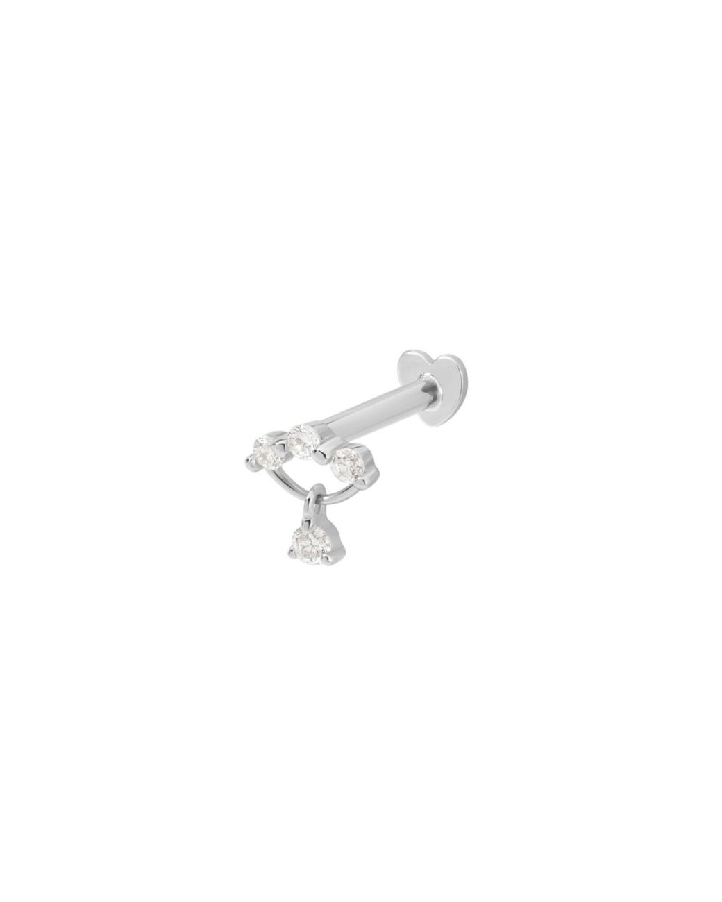 Vanhi Metallic 14K Solid Freda Lab-Grown Diamond Flat Back Stud