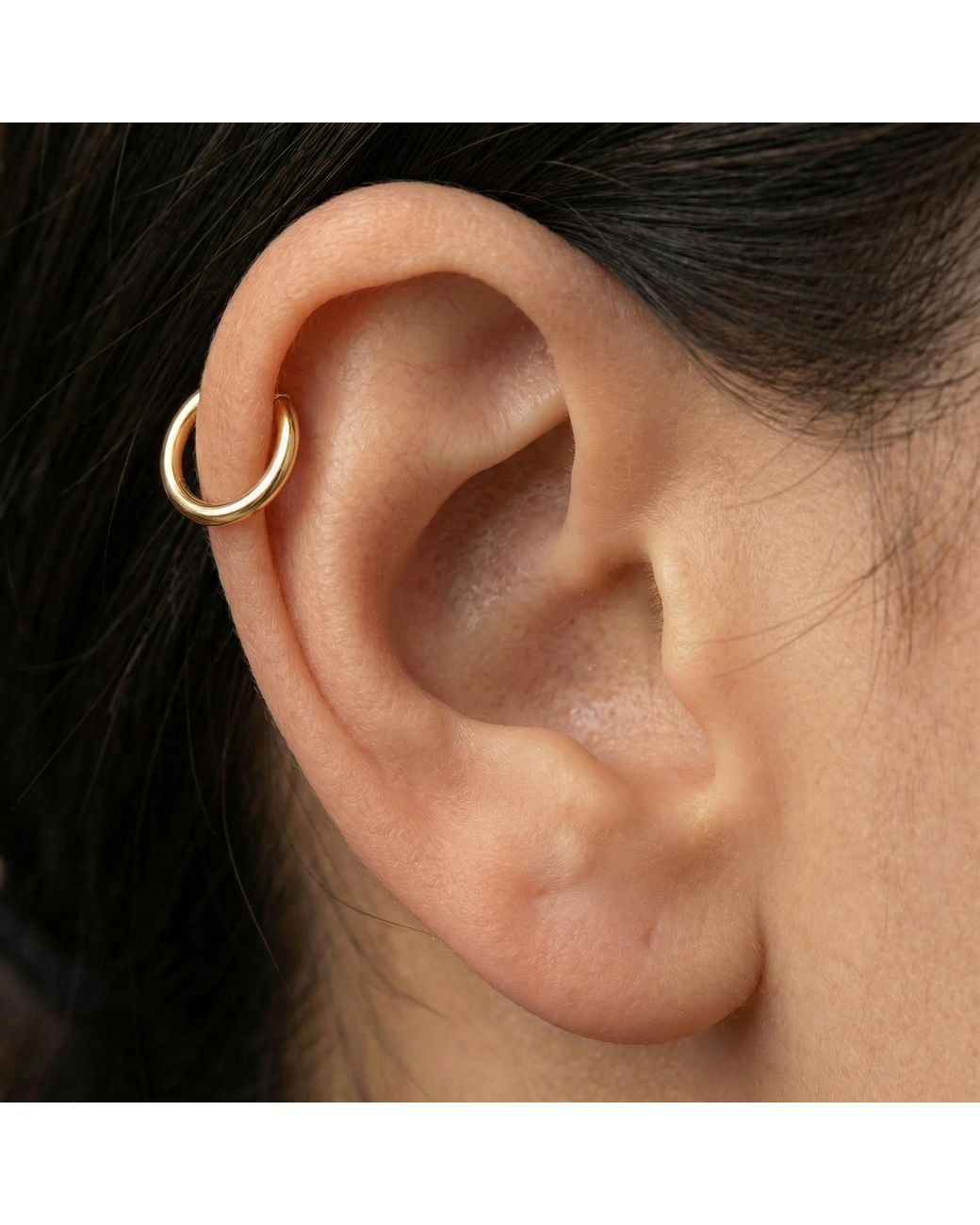 Zahav Jewelry Metallic 14K Solid Captive Segment Clicker Hoop