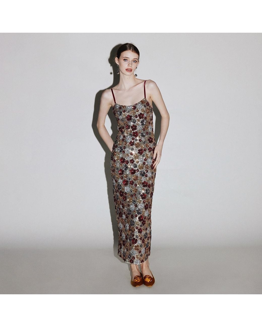 Belsize25 Purple Mayfair Series – Garden Dress Sequinned Halterneck Evening Midi Gown