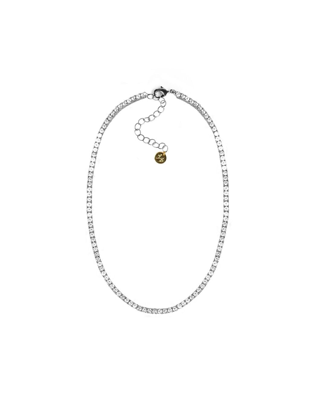 Adriana Pappas Designs Metallic Rhodium Tennis Choker