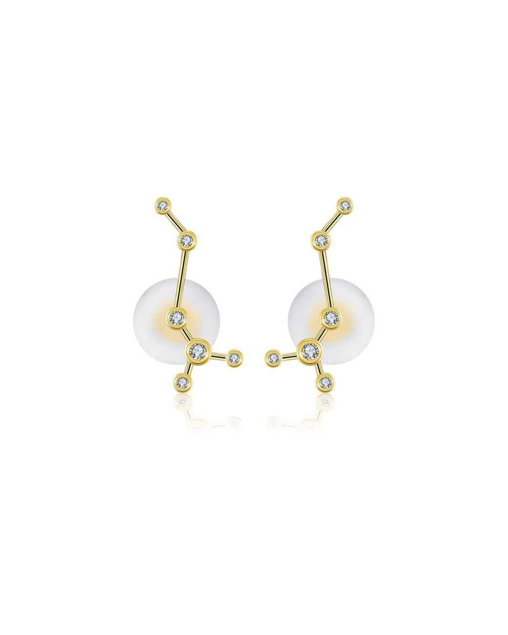 Genevieve Collection Metallic Scorpio Zodiac Constellation Earring 18K & Diamond