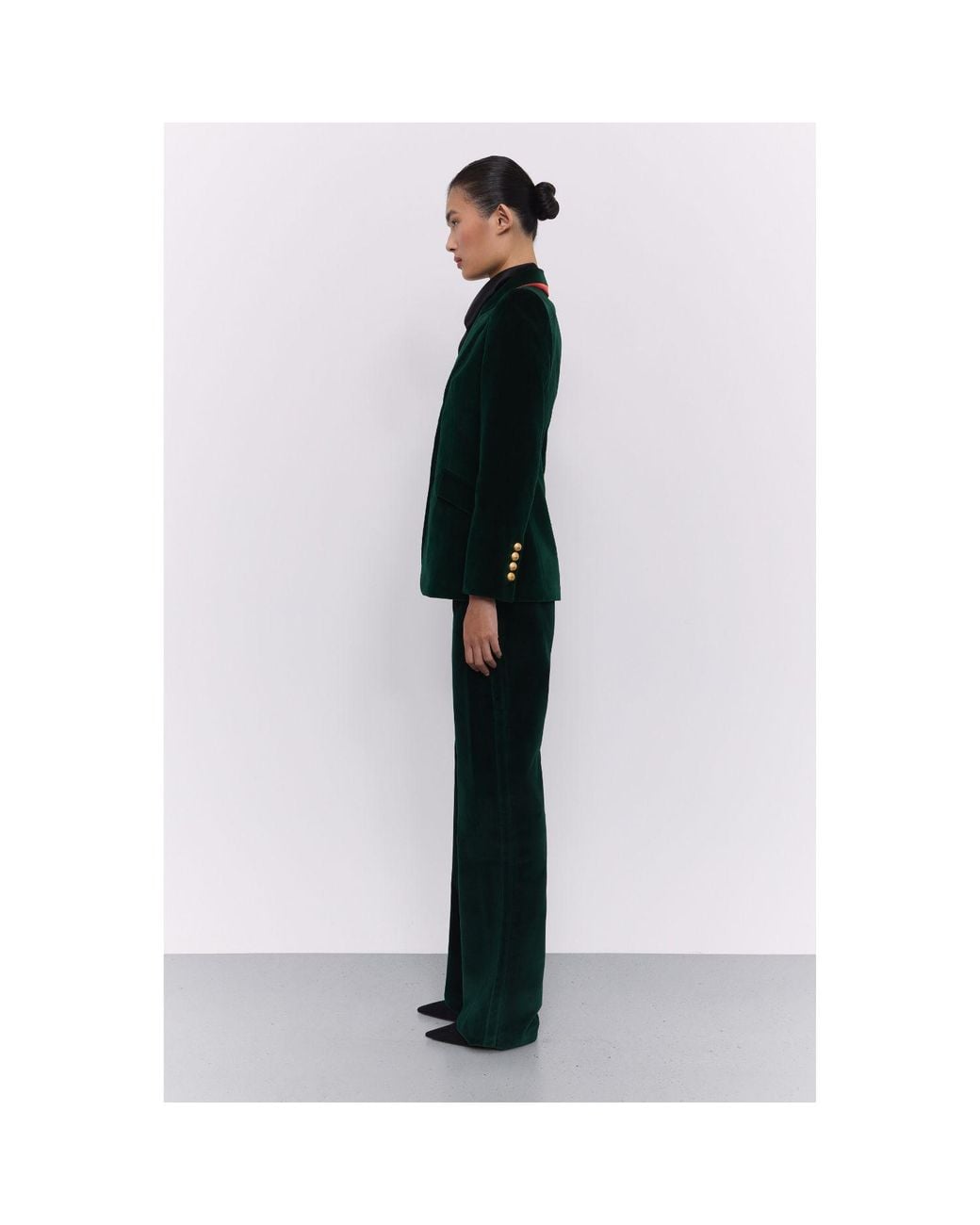 The Extreme Collection Green Velvet Blazer Oliva