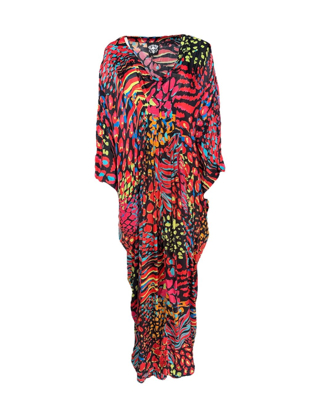 Any Old Iron Red Neon Animal Kaftan