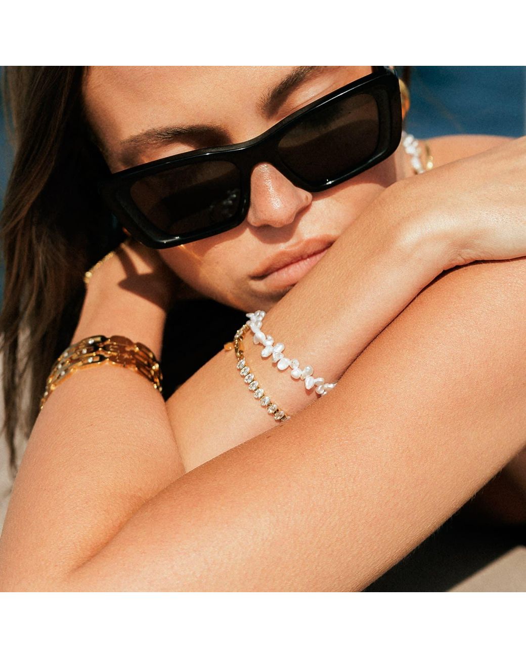 Mickey's Girl Metallic Evani Oval Tennis Waterproof Bracelet