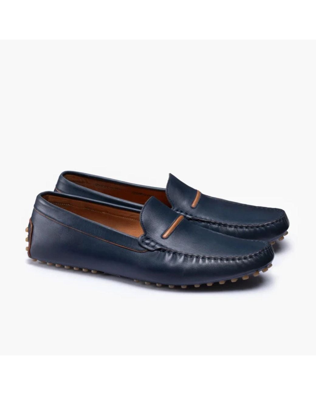 Armos Blue Leather Driving Moccasin for men