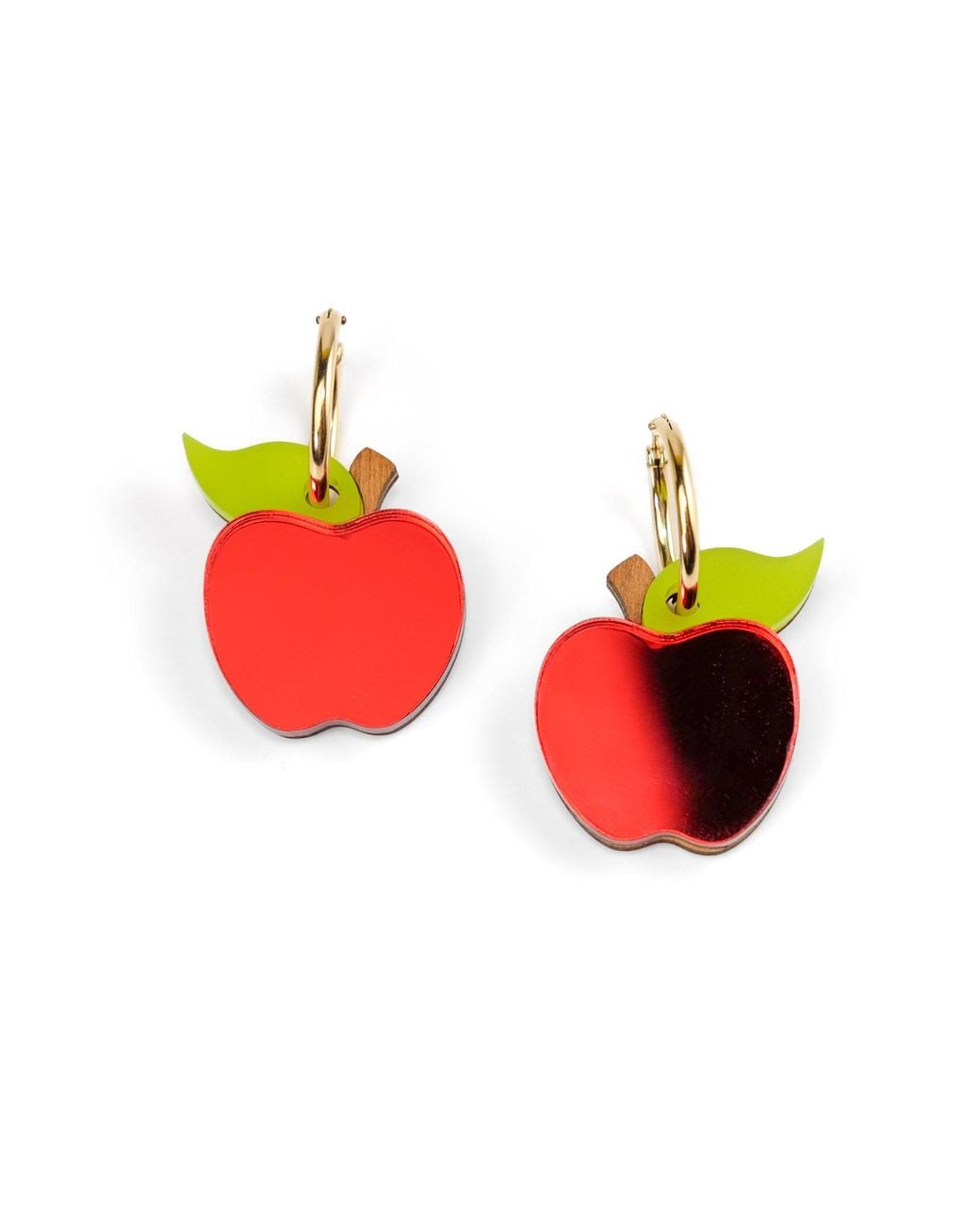 By Chavelli Red Apple Dangly Hoop Earrings