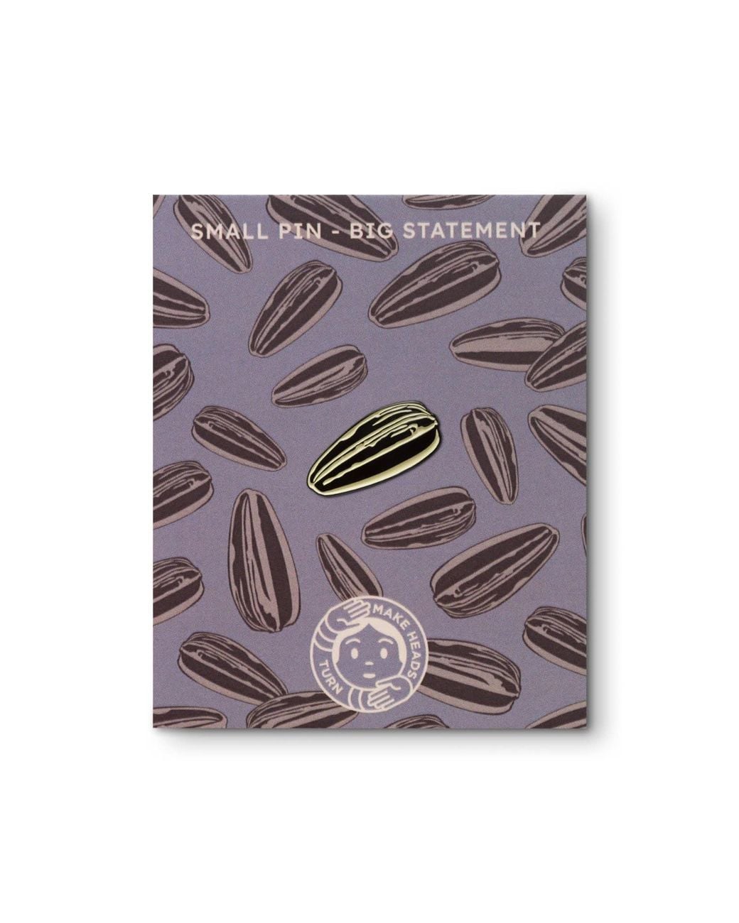 Make Heads Turn Black Enamel Pin Sunflower Seed Small