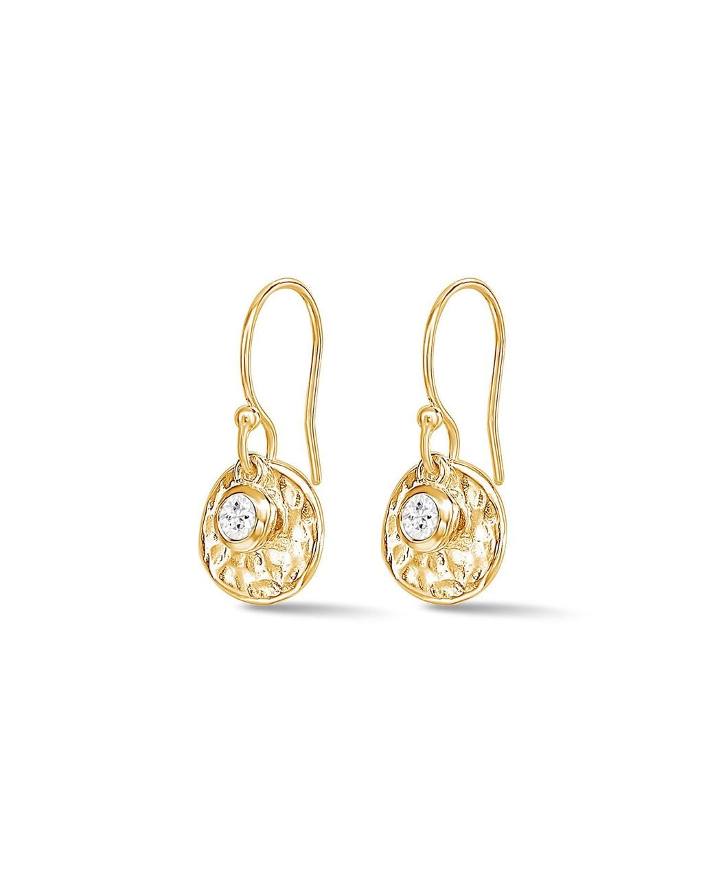 Dower & Hall Metallic Hammered Disc & Sapphire Array Earrings