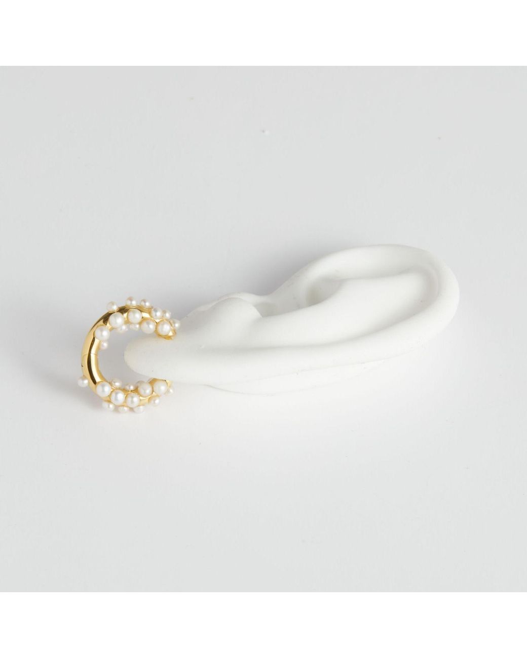 Kasun Metallic Pearl Cluster Hoop Earring Vermeil