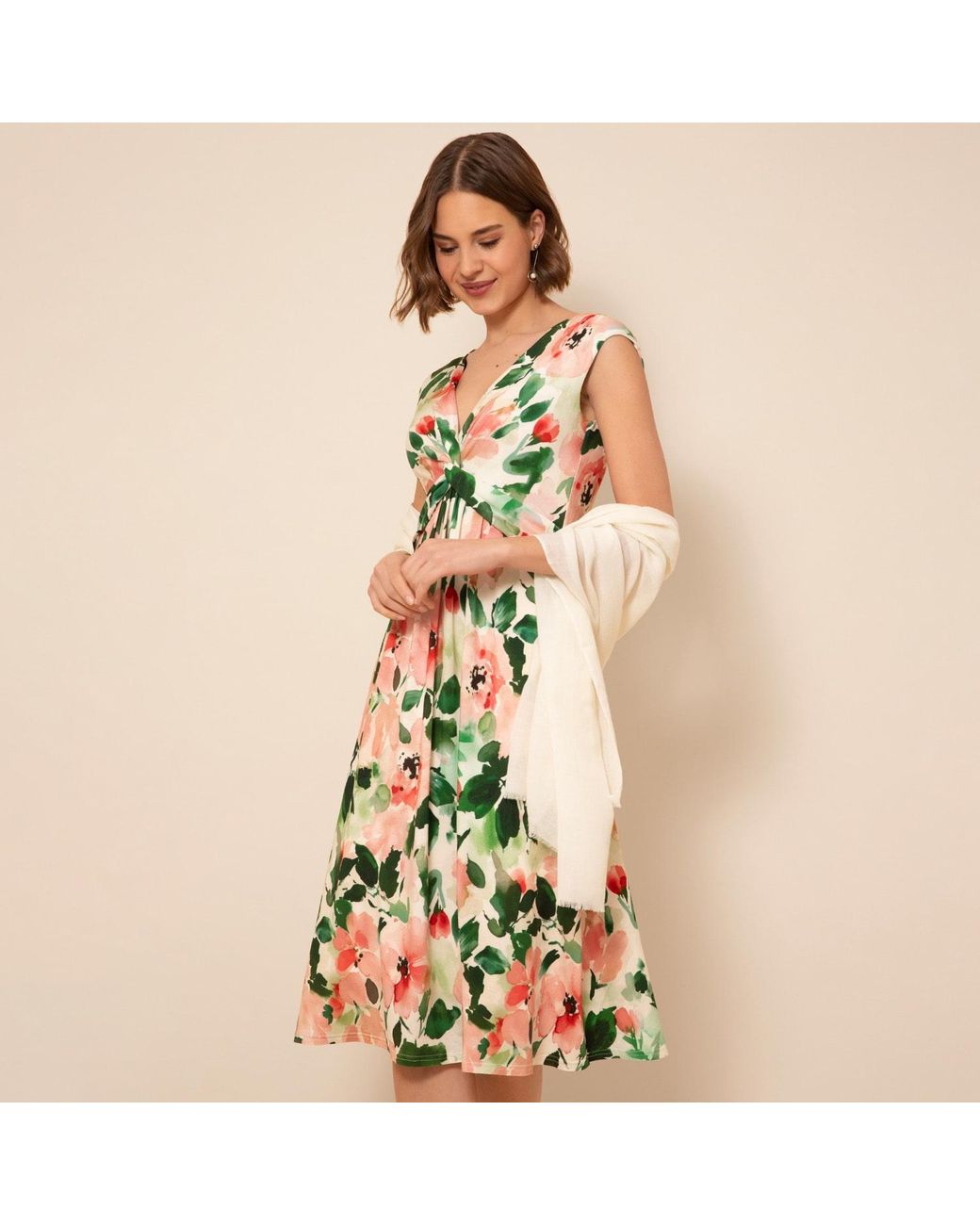 Alie Street London Green Renee Knot Dress Peony