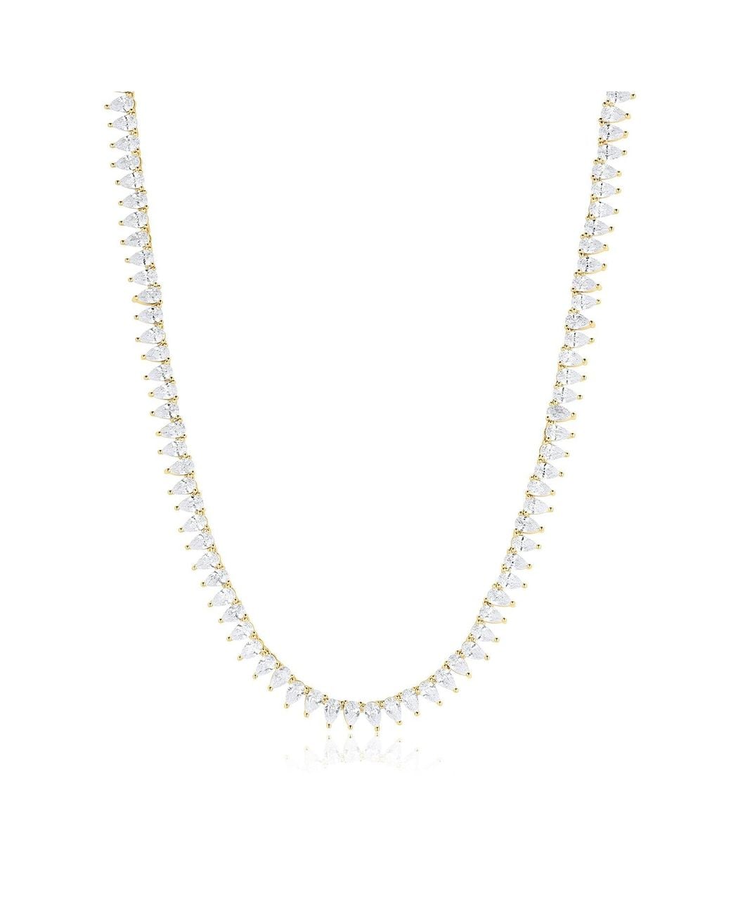 SET & STONES Metallic Teardrop Tennis Necklace