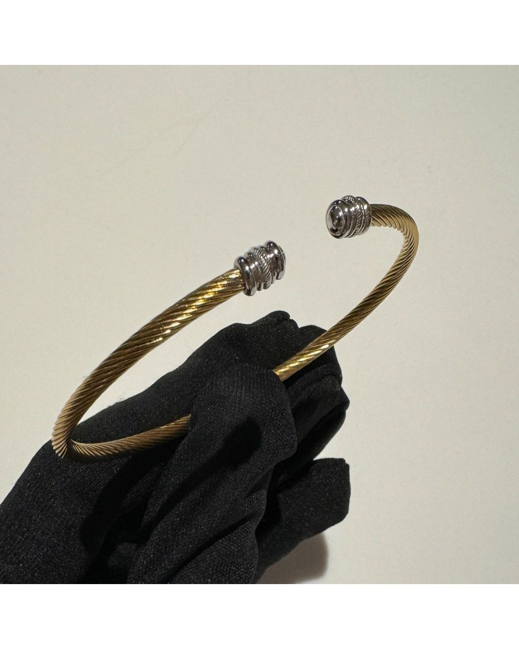 Ecce | Artisan Diamonds Metallic 14K Solid Tipped Twist Bangle Bracelet