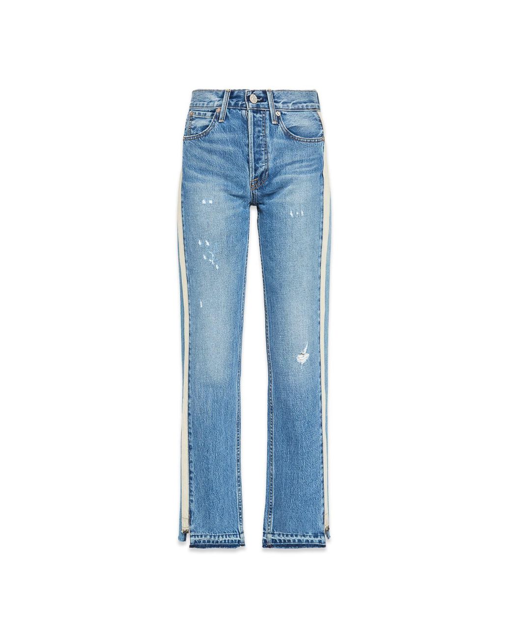 NOEND Blue Remastered Upcycled Crop Straight Jeans