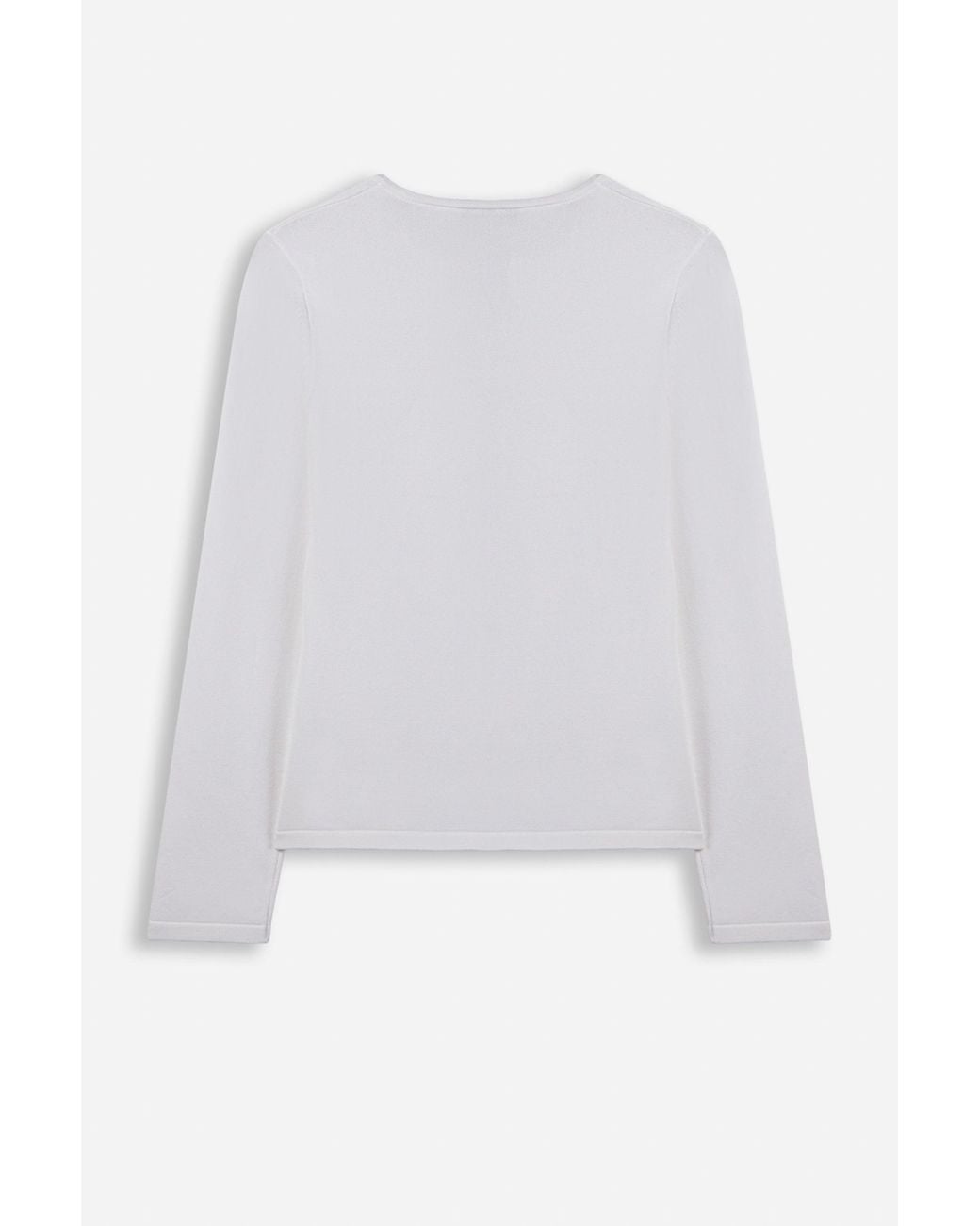 Nocturne White Wave Placket Knit Cardigan