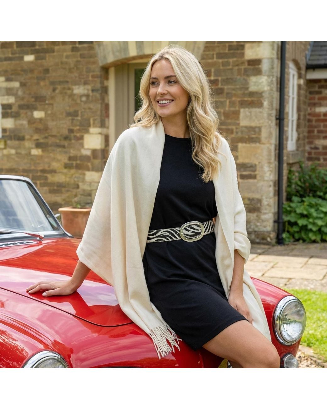 Peachy Belts Ltd Metallic Zebra Cowhide Belt & Detachable Chunky Oval Buckle