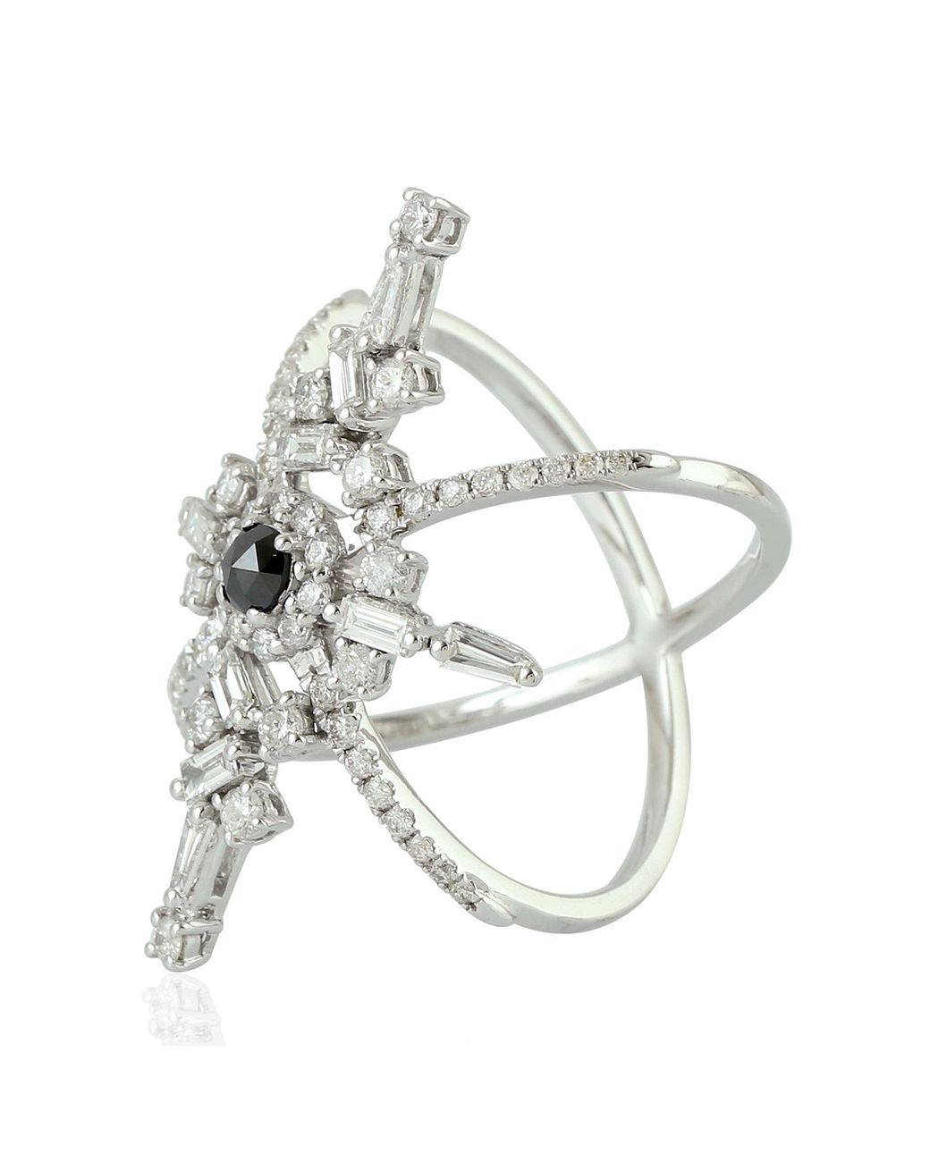 Artisan White Diamond Starburst Statement Ring