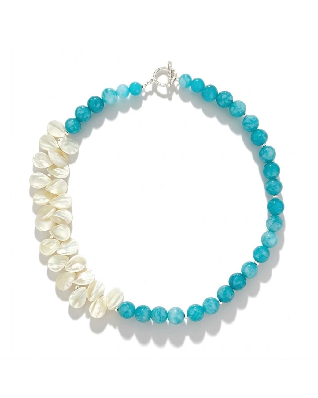 Classicharms Blue Amazonite & Mother Of Pearl Necklace