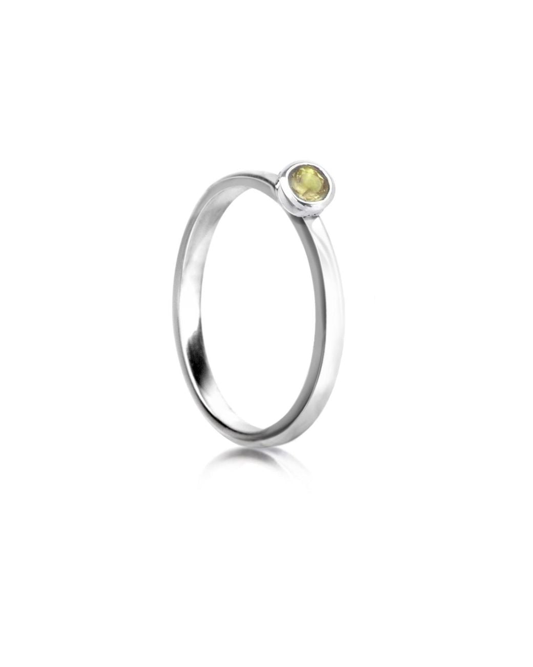 The Jewellery Store London Metallic August Birthstone Stackable Ring With Peridot