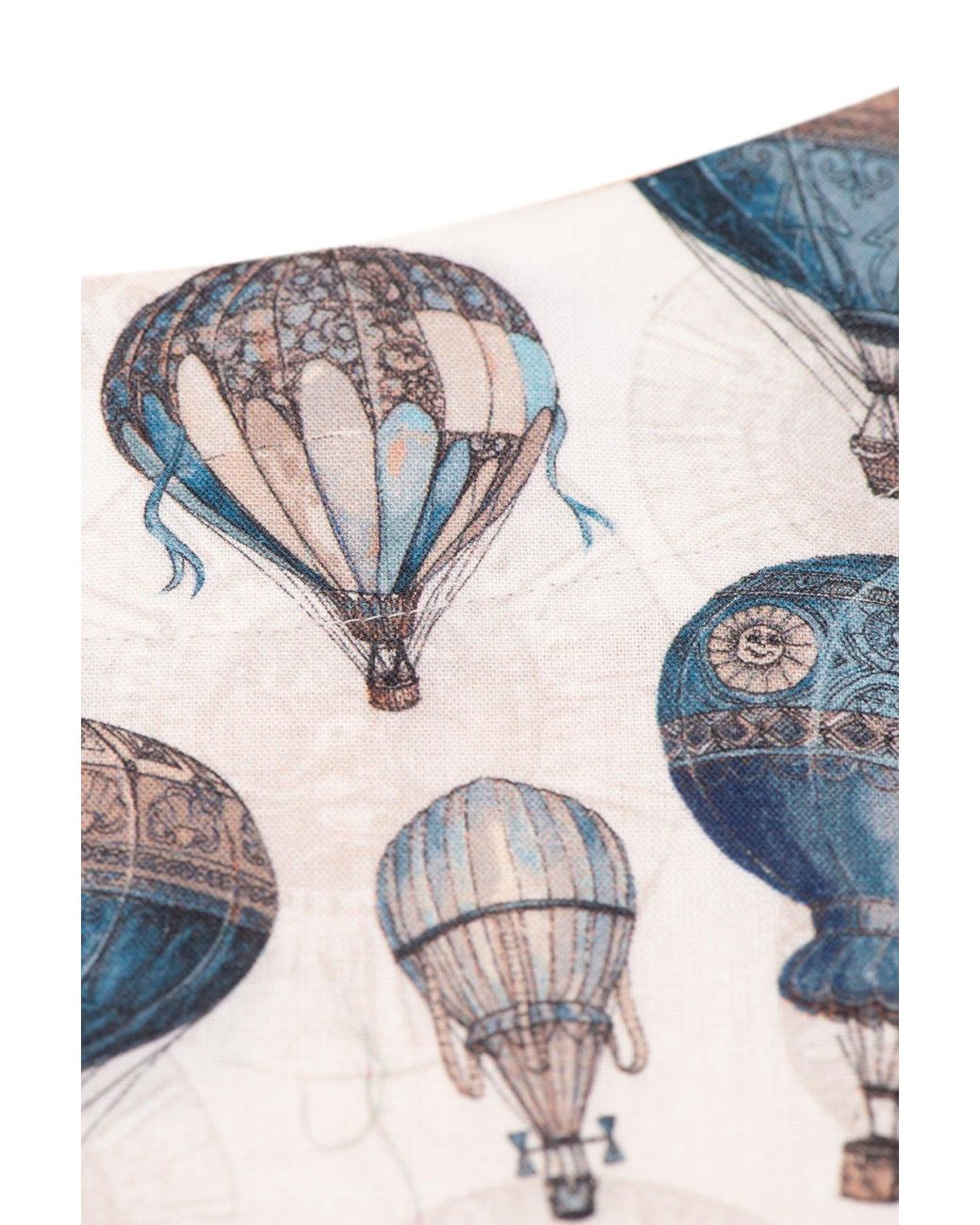Ginta White Hot Air Balloon-Print Cotton Top & Shorts Set