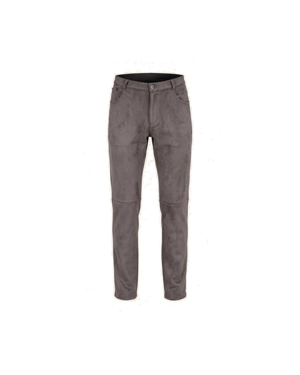 Ron Tomson Gray Microsuede Lightweight Tapered Pants for men