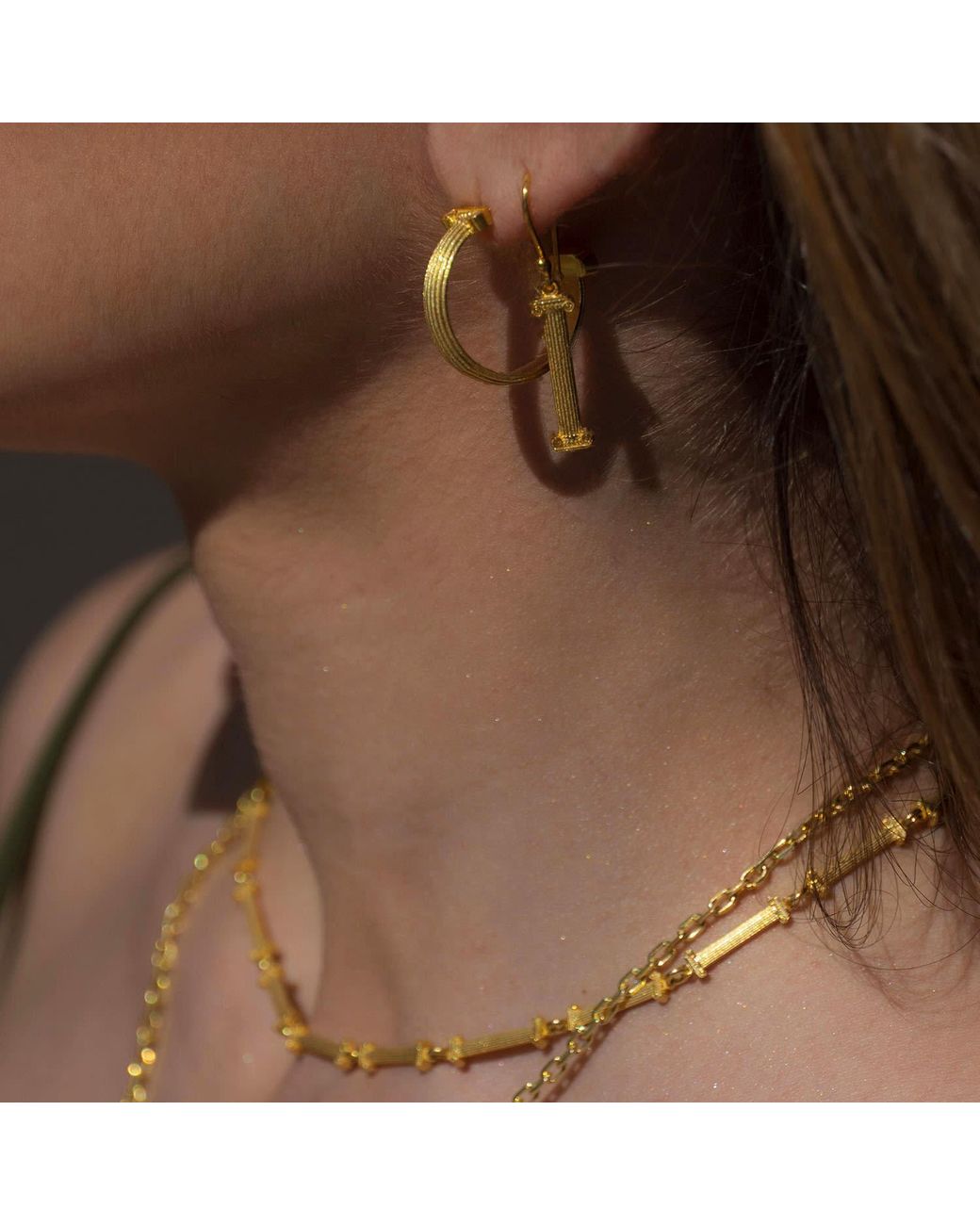 Ece London Metallic The Ionic Hoop Earrings