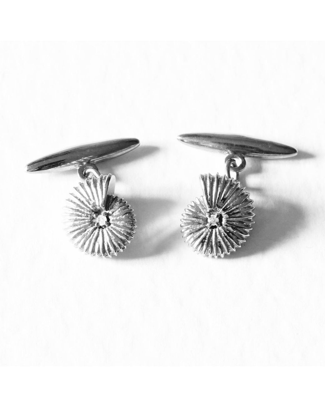 Lee Renee Metallic Ammonite Diamond Cufflinks – for men