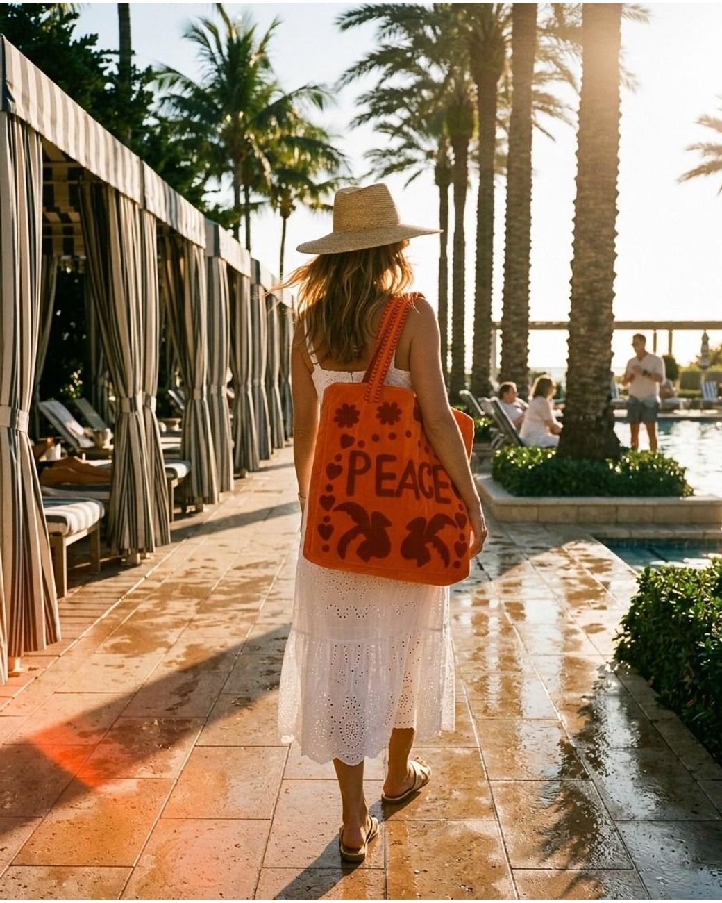 Conscious Yoga Collective Orange Peace Suzani Tote