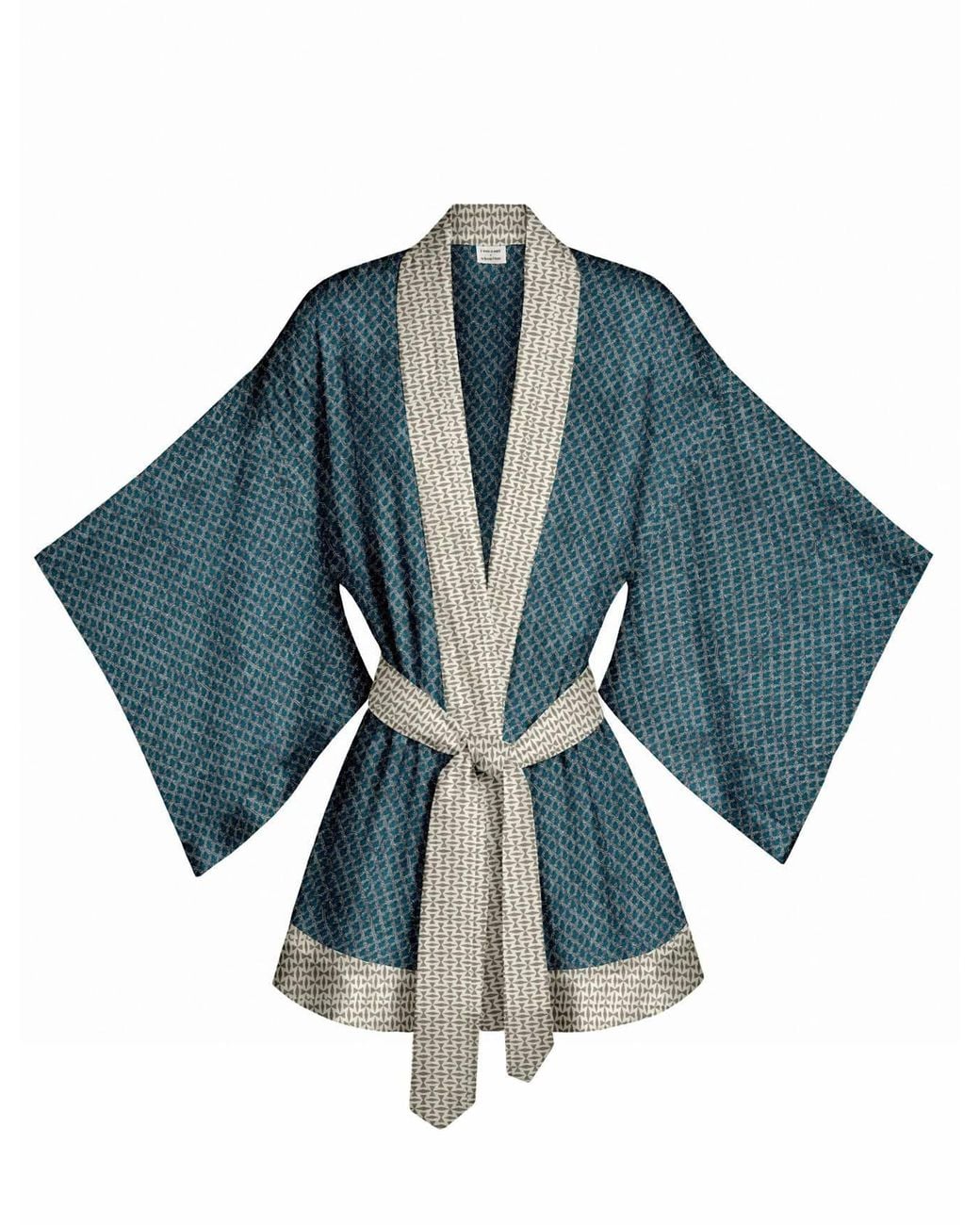 Artemis Muse Blue One Of A Kind Recyled Sari Kimono Unique Thirty