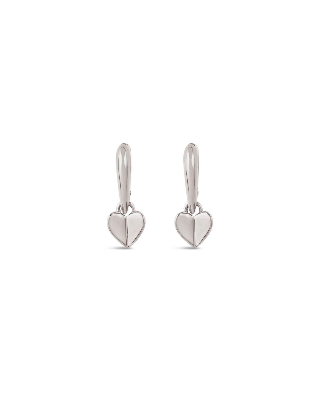 Dinny Hall Metallic Folded Heart Drop Hoops