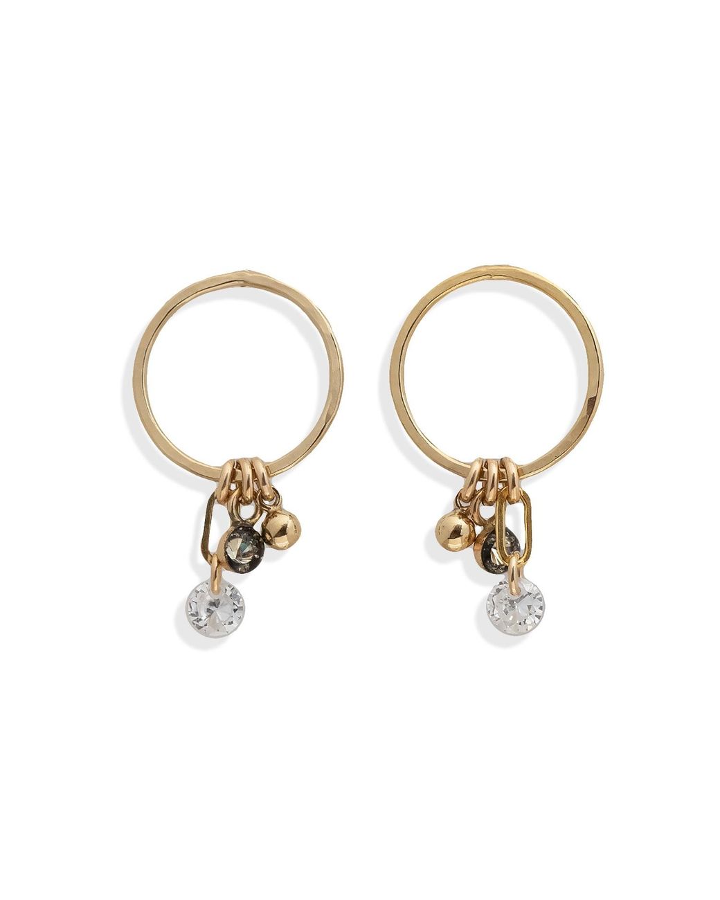 Kate Koel Metallic Charm Hoop Stud Earrings