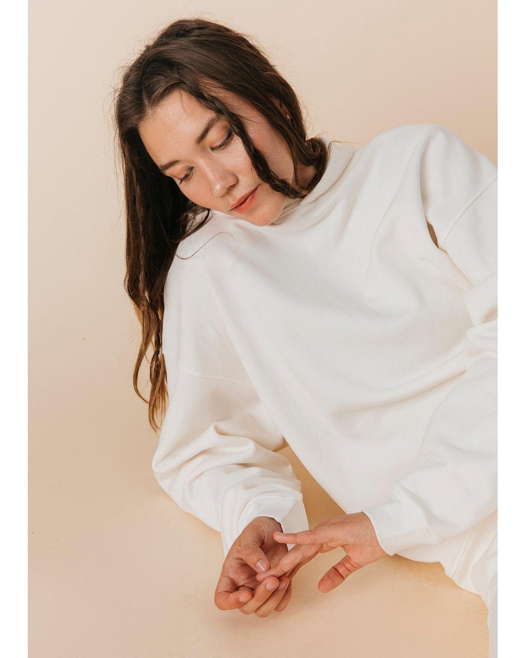 Ocio Leisurewear White Oversized Hoodie