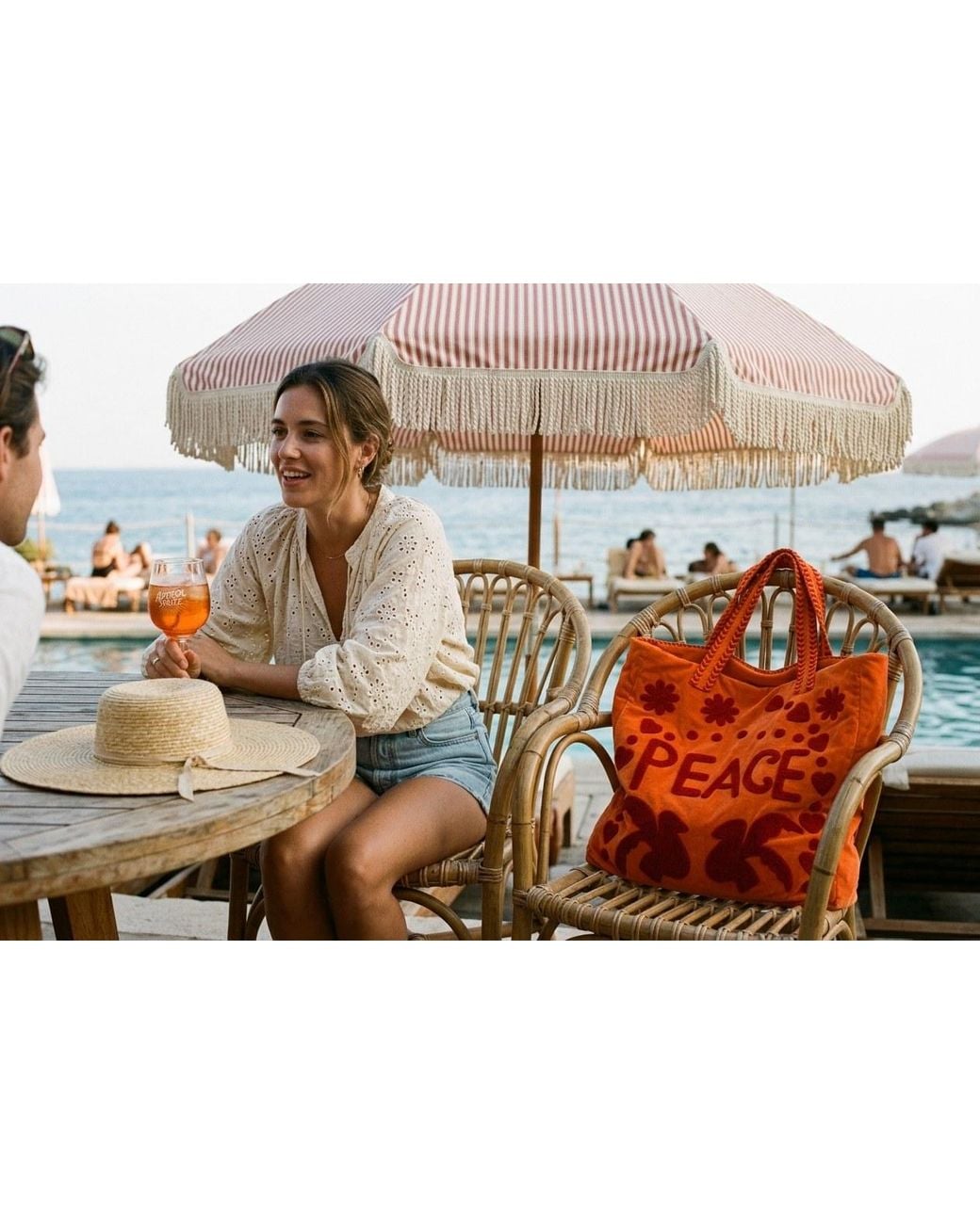 Conscious Yoga Collective Orange Peace Suzani Tote